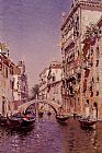 Martin Rico Y Ortega Canvas Paintings - The Sunny Canal